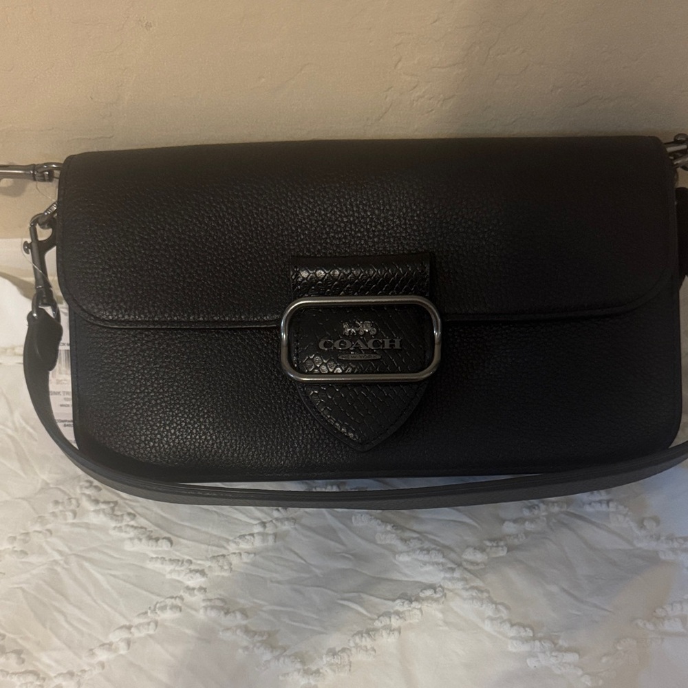 Coach Black Pebbled Leather Shoulder Bag